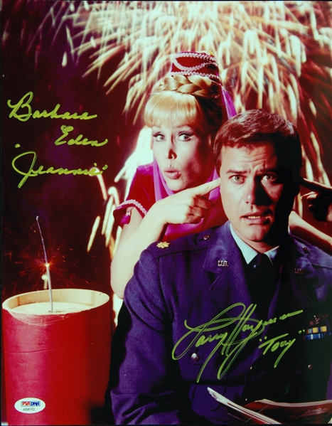 Barbara Eden & Larry Hagman Dual-Signed 11x14 Photo (PSA/DNA)