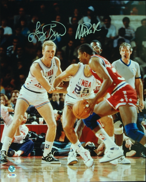 Magic Johnson & Larry Bird Dual-Signed 16x20 Photo (PSA/DNA)