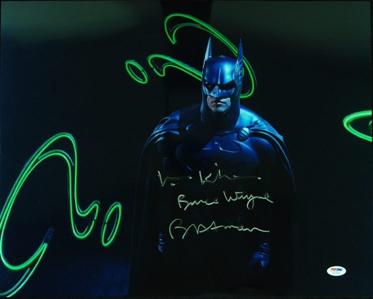 Val Kilmer Signed 16x20 Photo with Bruce Wayne & Batman Inscriptions (PSA/DNA)