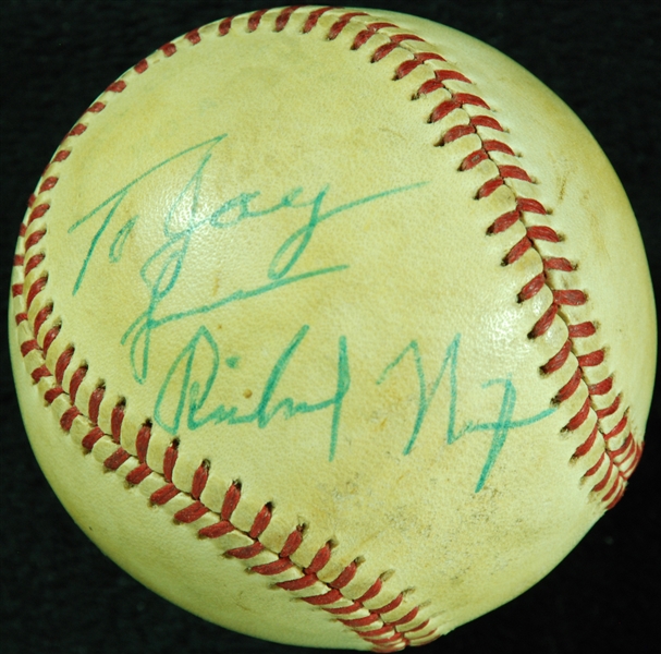 Richard Nixon Single-Signed OAL Baseball (JSA)