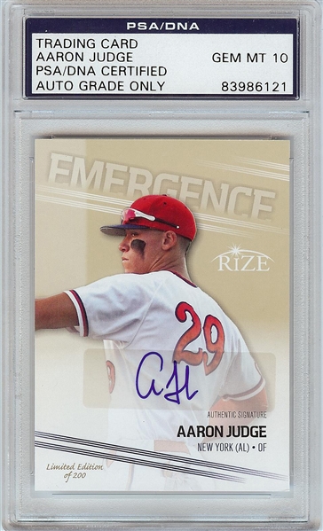 Aaron Judge Signed 2013 Leaf Rize No. EM8 (Graded PSA/DNA 10)