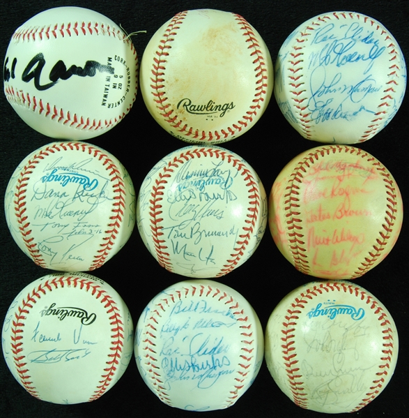 Signed Baseball Group with Hank Aaron, Early 1990s Red Sox Team-Signed (9)