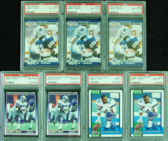 Emmitt Smith PSA-Graded RC Group (7)