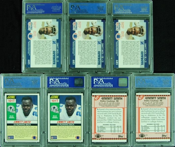 Emmitt Smith PSA-Graded RC Group (7)