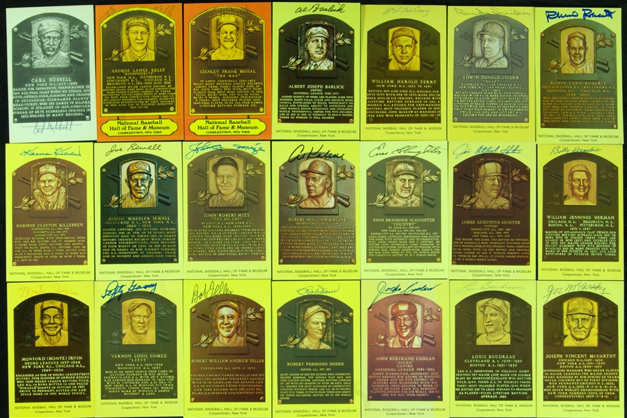 Signed HOF Plaque Postcard Group (21) 