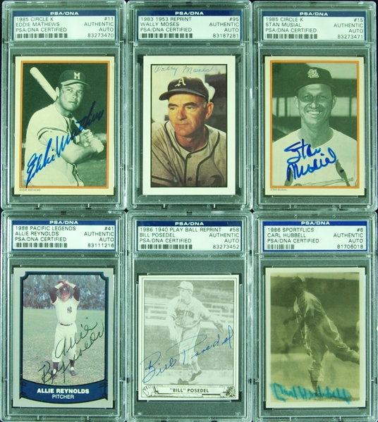 Signed Reprint Hoard with Bowman, Topps, Pacific, etc. (85)