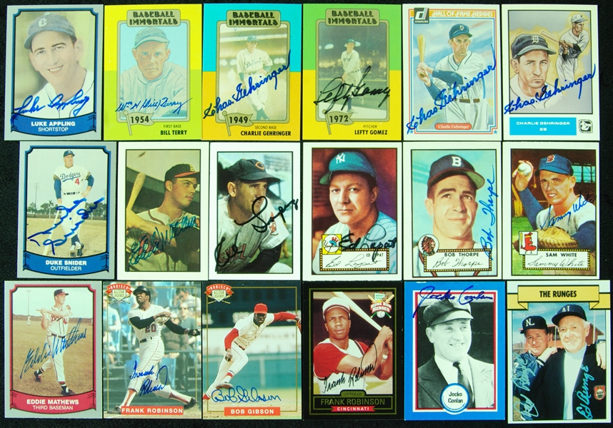 Signed Reprint Hoard with Bowman, Topps, Pacific, etc. (85)