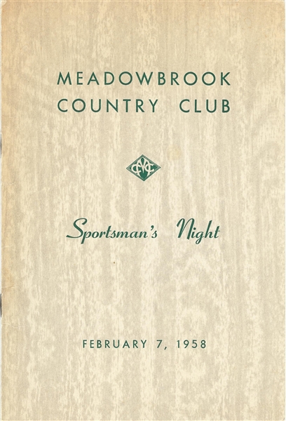 Leo Durocher Signed 1958 Sportsman's Night Dinner Program (BAS)