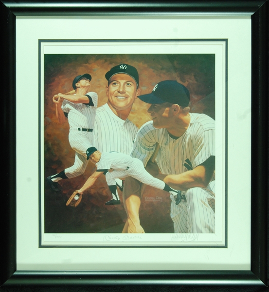 Mickey Mantle Signed Danny Day Framed Lithograph (411/536) (JSA)