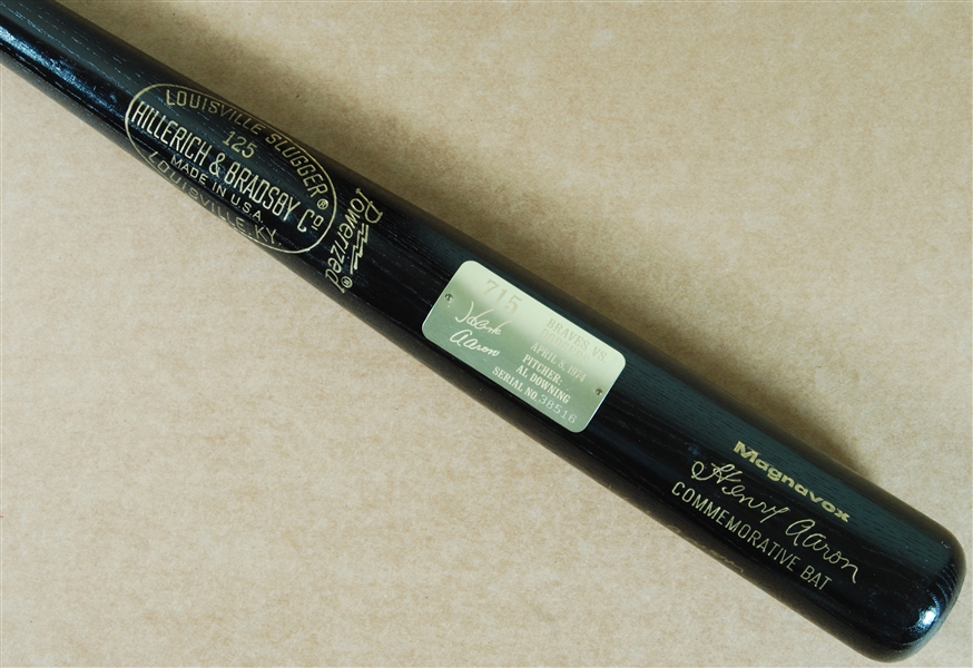 Hank Aaron Signed Magnavox Black Bat (PSA/DNA)