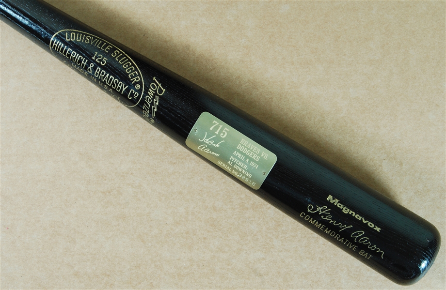 Hank Aaron Signed Magnavox Black Bat (PSA/DNA)