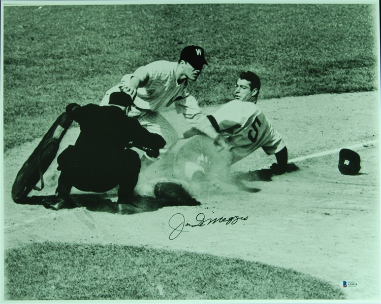 Joe DiMaggio Signed 16x20 George Burke Photo (BAS)