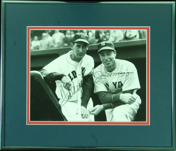 Ted Williams & Joe DiMaggio Signed 8x10 Brearley Collection Framed Photo (BAS)