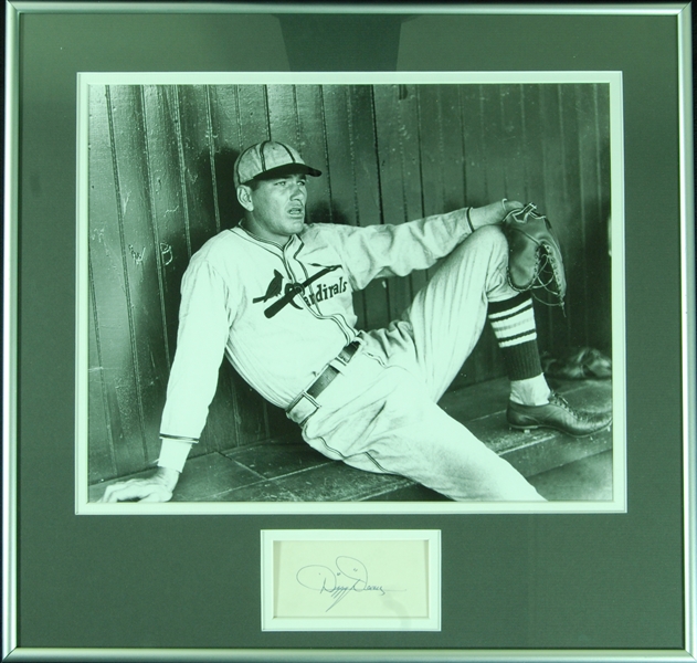 Dizzy Dean Signed Index Card Framed Display with 11x14 Brearley Collection Photo (BAS)