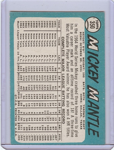 1965 Topps Baseball Complete Set (598)