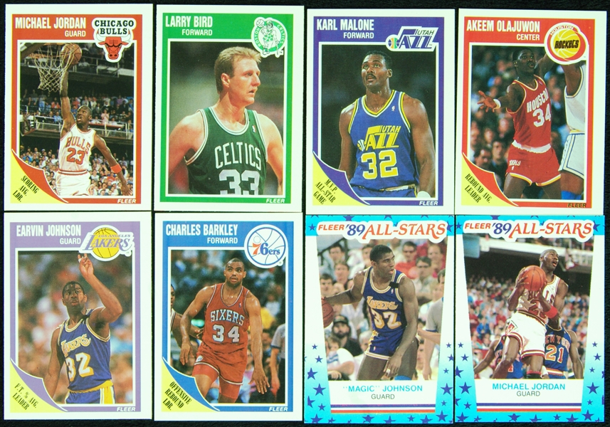 1989 Fleer Basketball High-Grade Complete Set and Stickers (168 Plus 11)