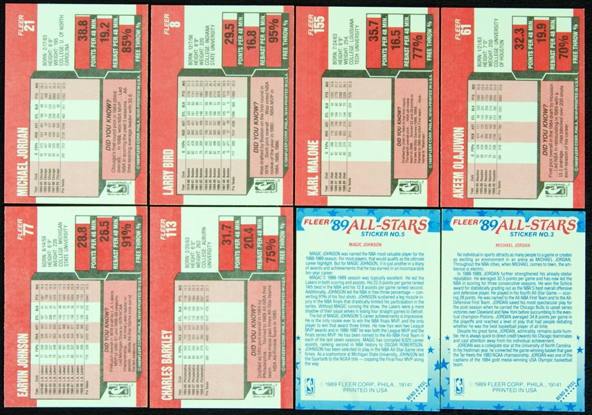 1989 Fleer Basketball High-Grade Complete Set and Stickers (168 Plus 11)