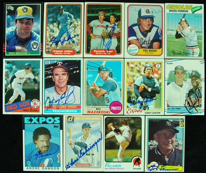 HOFer Signed Baseball Card Group (14)