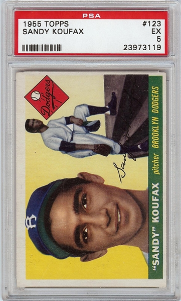 1955 Topps Sandy Koufax RC No. 123 PSA 5