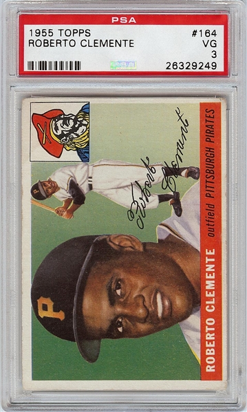 1955 Topps Roberto Clemente RC No. 164 PSA 3