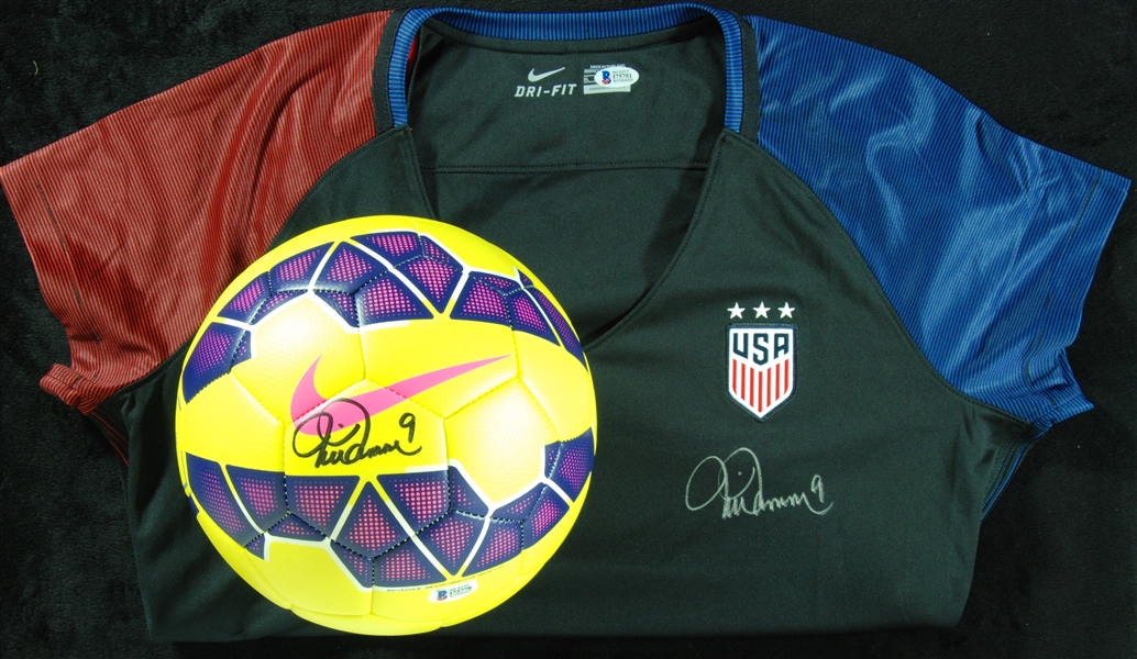 Mia Hamm Signed Official Jersey & Soccer Ball (2) (BAS)