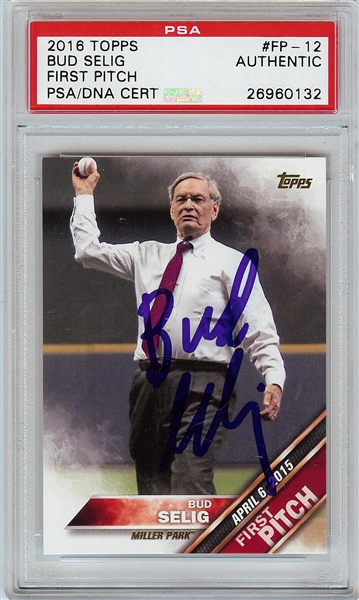 Bud Selig Signed 2016 Topps First Pitch (PSA/DNA)