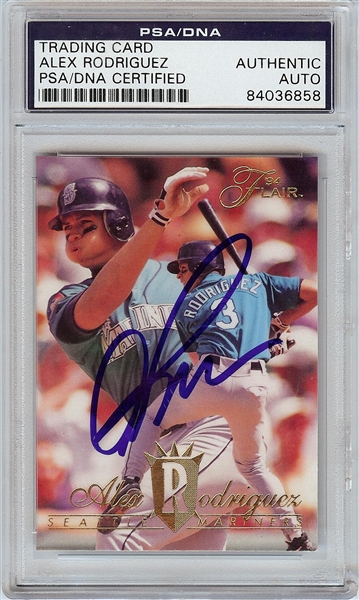 Alex Rodriguez Signed 1994 Flair RC No. 340 (PSA/DNA)