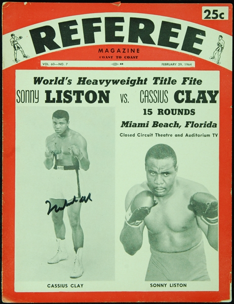 Muhammad Ali Signed 1964 Referee Magazine with Sonny Liston (BAS)