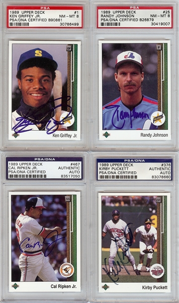 Signed 1989 Upper Deck Near Set with 34 HOFers (710/800)