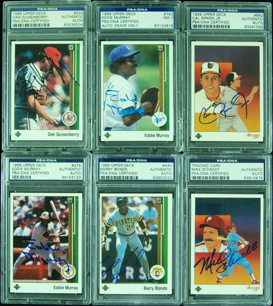 Signed 1989 Upper Deck Near Set with 34 HOFers (710/800)