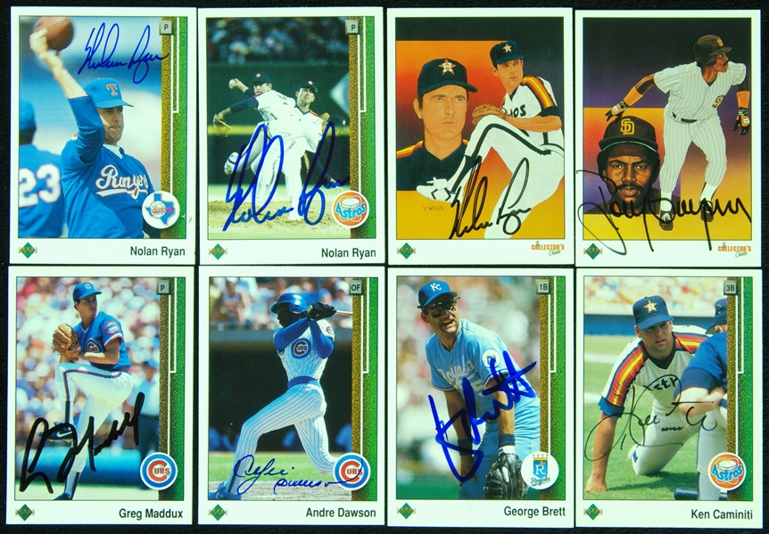 Signed 1989 Upper Deck Near Set with 34 HOFers (710/800)