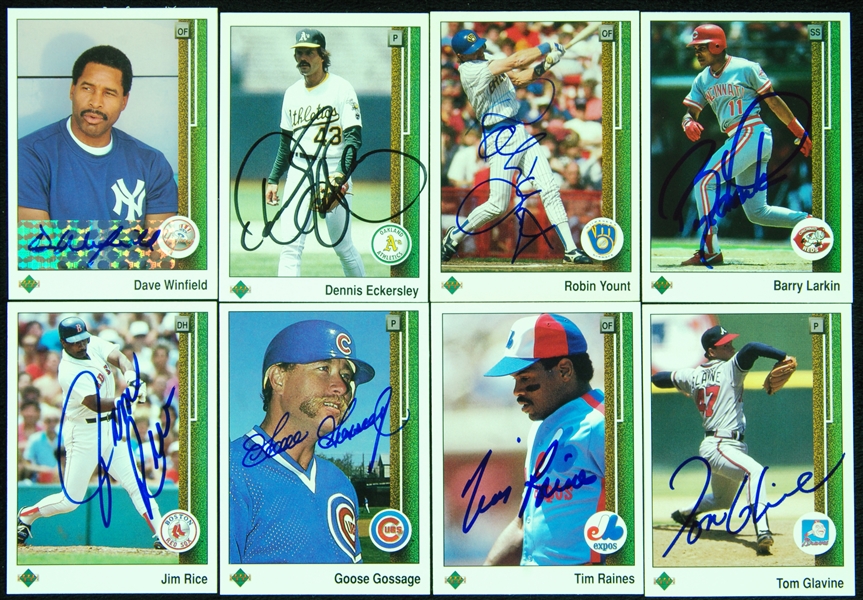 Signed 1989 Upper Deck Near Set with 34 HOFers (710/800)