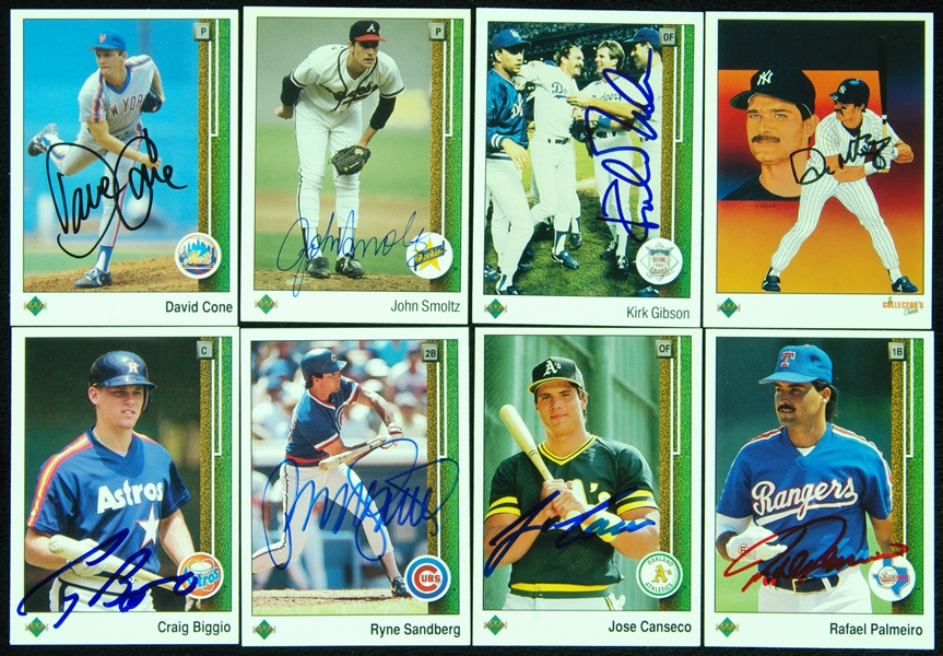 Signed 1989 Upper Deck Near Set with 34 HOFers (710/800)