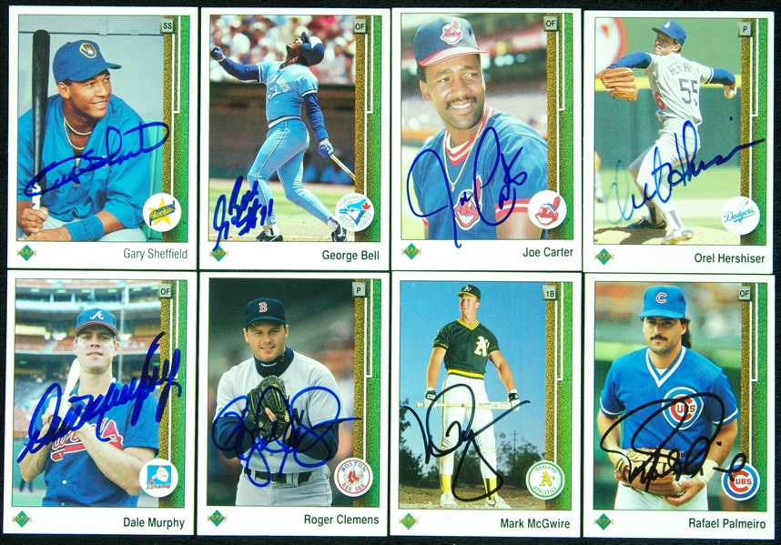 Signed 1989 Upper Deck Near Set with 34 HOFers (710/800)