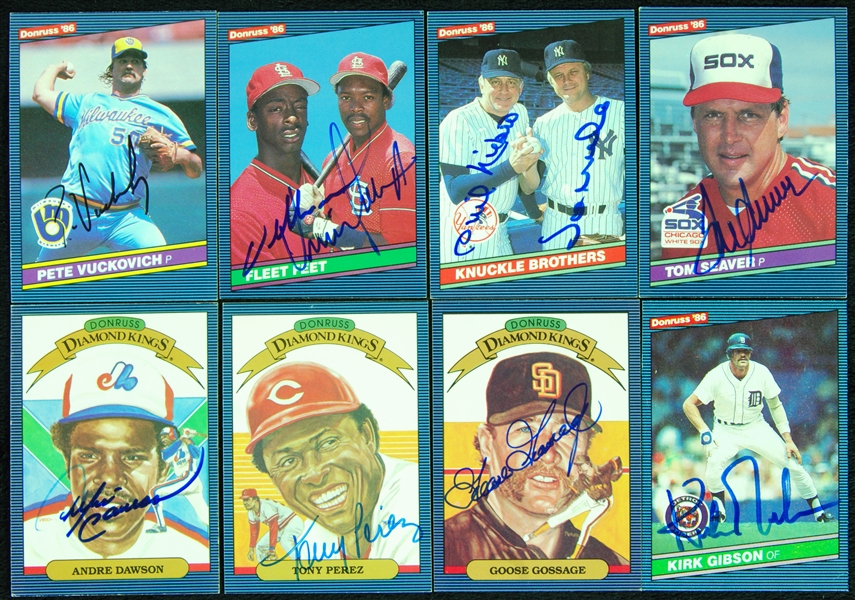 Signed 1986 Donruss Near Set with 32 HOFers (512/600)