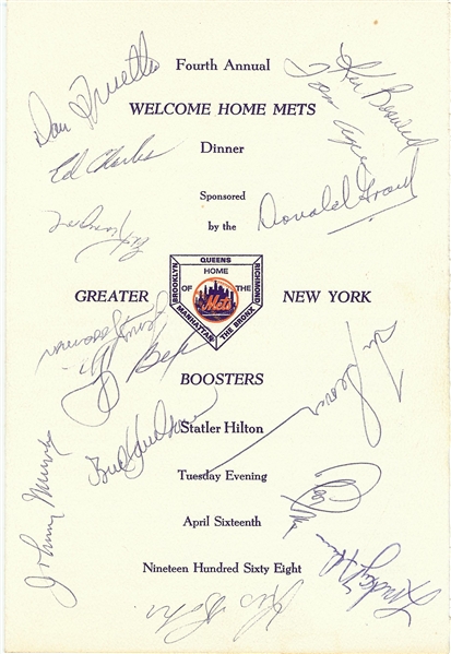 1968 New York Mets Team-Signed Welcome Home Mets! Program (JSA)