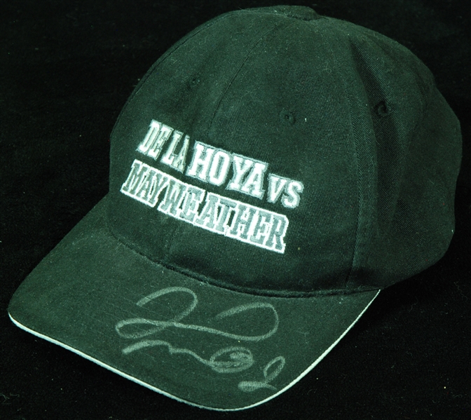 Floyd Mayweather Signed De La Hoya Fight Cap (BAS)