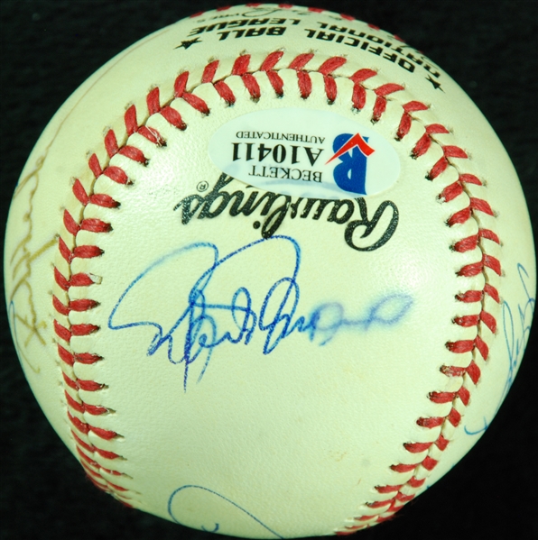 3000 Hit Club Multi-Signed ONL Baseball (8) (BAS)