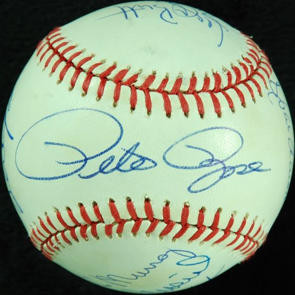 3000 Hit Club Multi-Signed ONL Baseball (12) with Aaron, Mays (BAS)