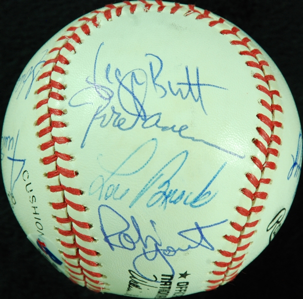 3000 Hit Club Multi-Signed ONL Baseball (12) with Aaron, Mays (BAS)