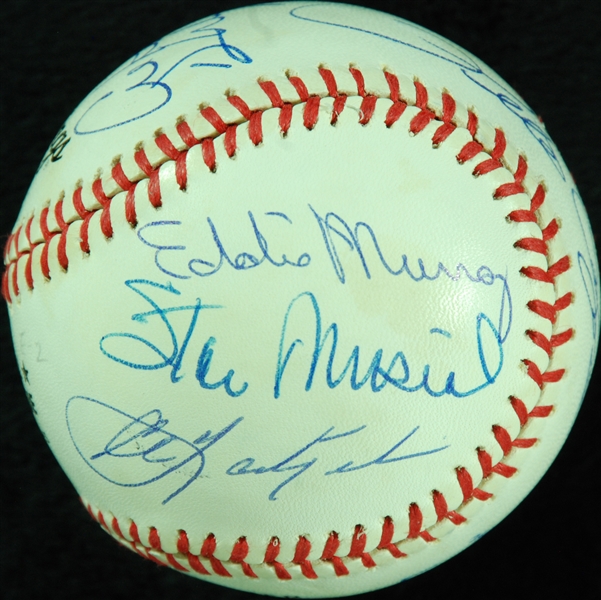 3000 Hit Club Multi-Signed ONL Baseball (12) with Aaron, Mays (BAS)