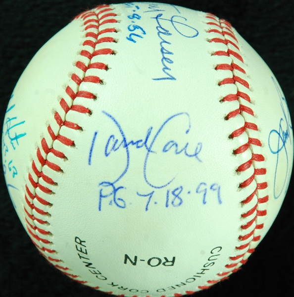 Perfect Game Multi-Signed ONL Baseball (6) with Larsen, Koufax (BAS)