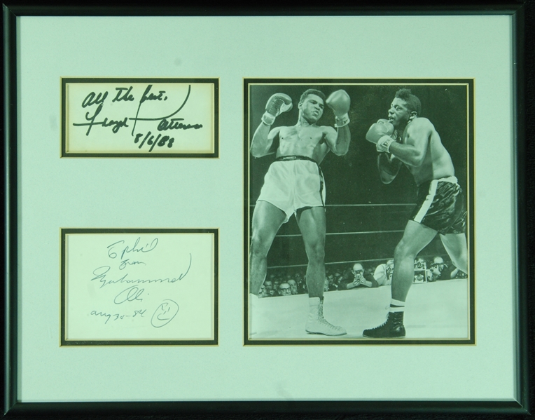 Muhammad Ali & Floyd Patterson Cut Signature Photo Display (BAS)