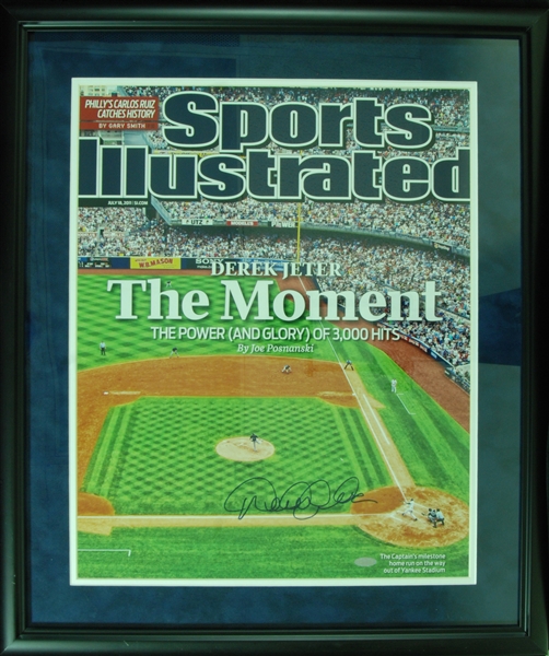 Derek Jeter Signed The Moment Sports Illustrated 16x20 Framed Photo (Steiner)