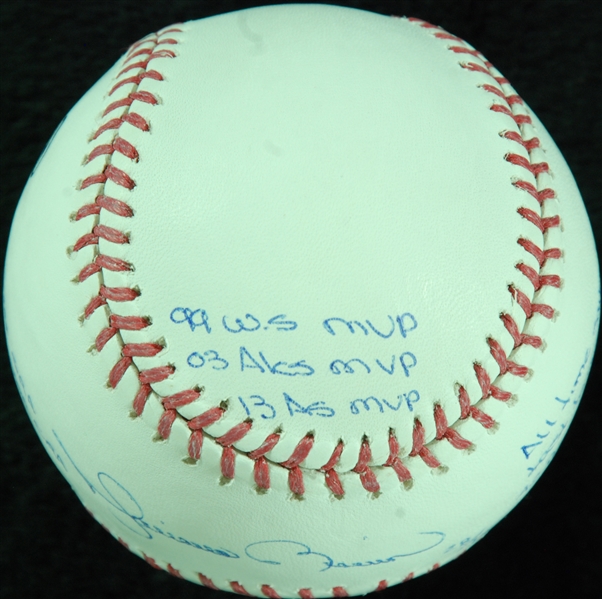 Mariano Rivera Single-Signed OML Baseball with 11 Inscriptions (28/142) (Steiner)