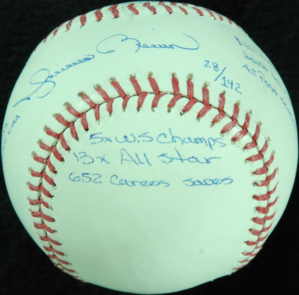 Mariano Rivera Single-Signed OML Baseball with 11 Inscriptions (28/142) (Steiner)