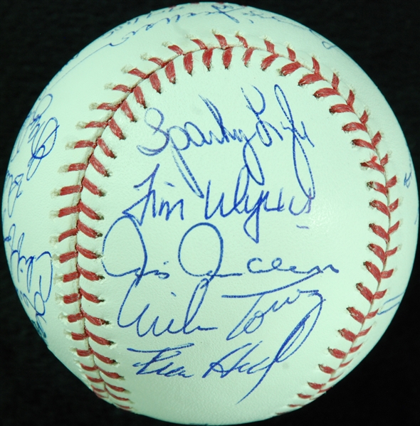 1977-78 New York Yankees Reunion Team-Signed OML Baseball (20) (JSA)