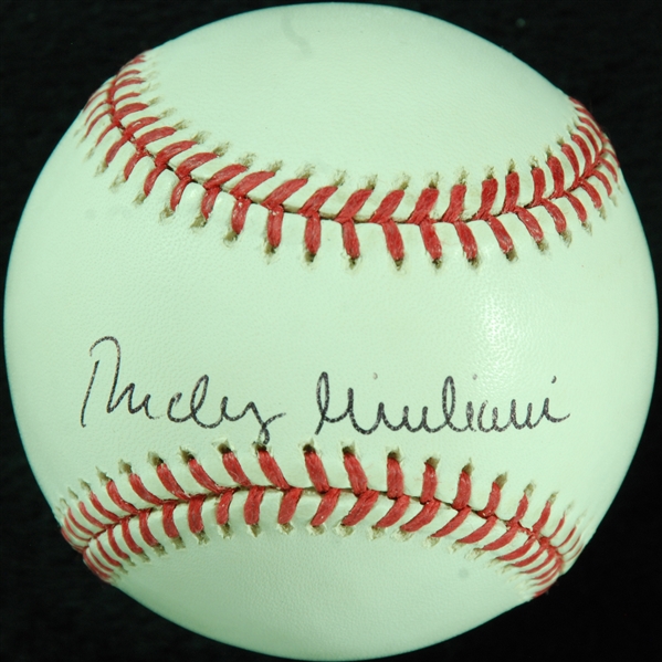 Rudy Giuliani Single-Signed 2001 WS Flag Baseball (Steiner)