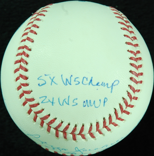 Reggie Jackson Single-Signed OML Baseball Loaded with Inscriptions (Steiner)