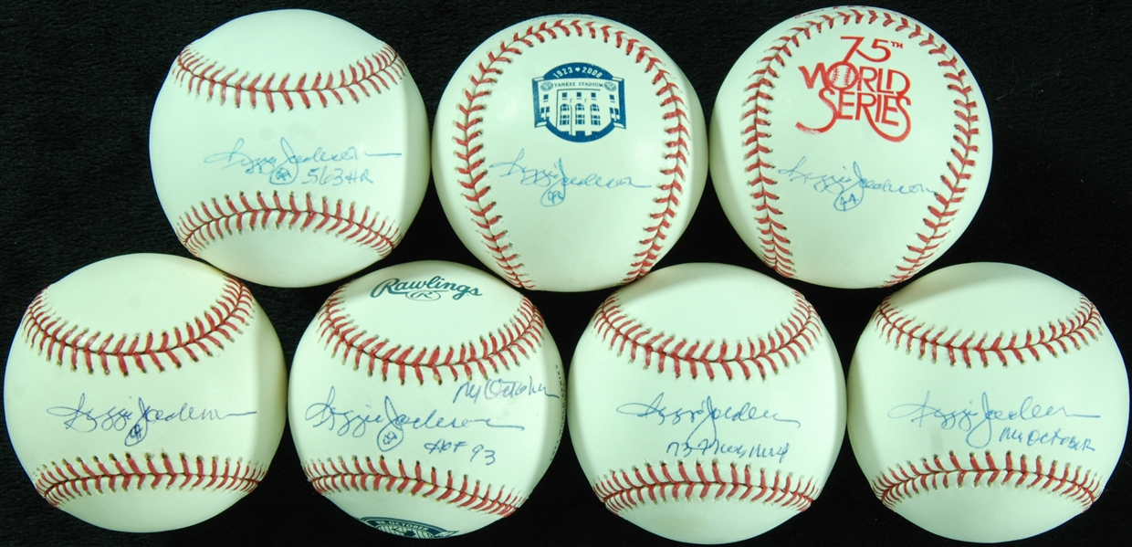 Reggie Jackson Single-Signed Baseballs Group All with Inscriptions (7) (Steiner, PSA/DNA)